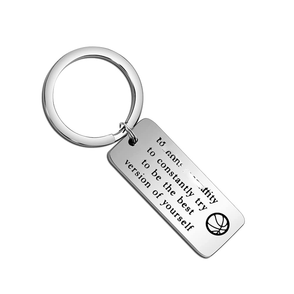 Mamba Mentality Inspiration Keychain Gift Basketball Star Memorial Souvenir Gift, Silver, S