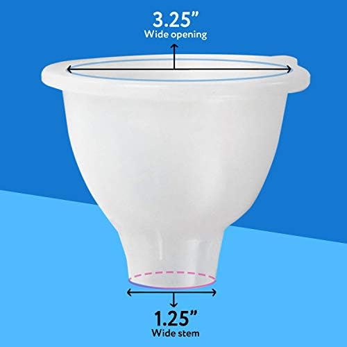 Impresa 2 Pack Funnel for Squeeze Bottles- Wide Funnel Opening for Squeeze Bottles Like FIFO- for Ice, Dressing, Batter, Thick Sauces, Paint Flexible Silicone No BPA 3.25 Top Diameter 1.25
