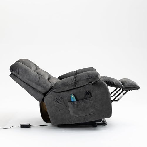 Sillón reclinable cómodo con masaje y calefacción beige miniatura 5