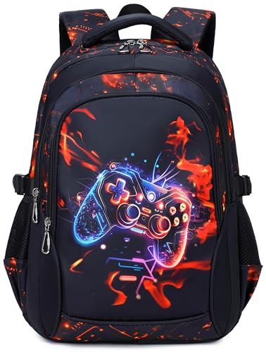 MSKYWU Mochila para meninos escola primária, impermeável, durável, resistente, mochila escolar casual para viagem (2 jogos pretos)