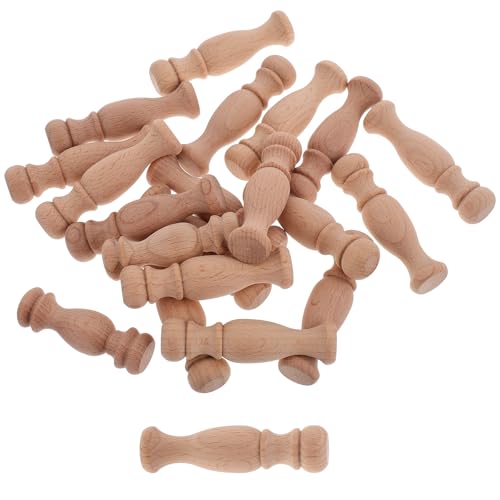 HEALEEP 20 Husillos de Madera para Decoración del Hogar Tallado Detallado, Diseño Clásico de Pilar Romano, Material Madera Beige, para Barandillas y Muebles