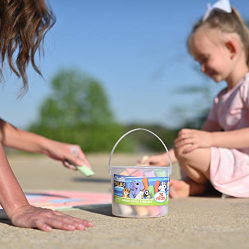 Image of Sunny Days Entertainment Sidewalk Chalk Set for Kids with Storage, Washable, Jumbo Colored Chalk for Outdoor Play and Chalkboard Art - Ages 3+ (20 Pieces, Multicolor)