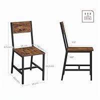 VASAGLE Esszimmerstühle, Küchenstühle, 2er Set, Metallrahmen, für Esszimmer, Wohnzimmer, Küche, vintagebraun-tintenschwarz LDC092B01V1 – Ansicht 3
