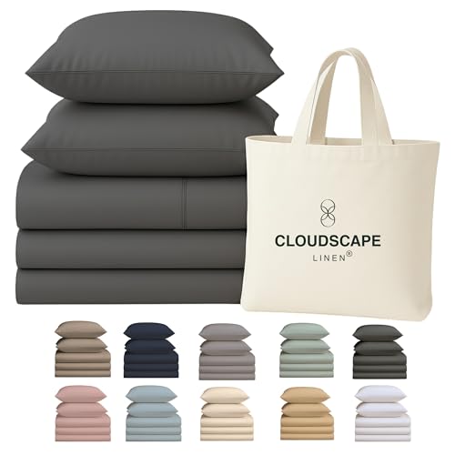 CLOUDSCAPE Split King Sheets Sets for Adjustable Bed - 100%