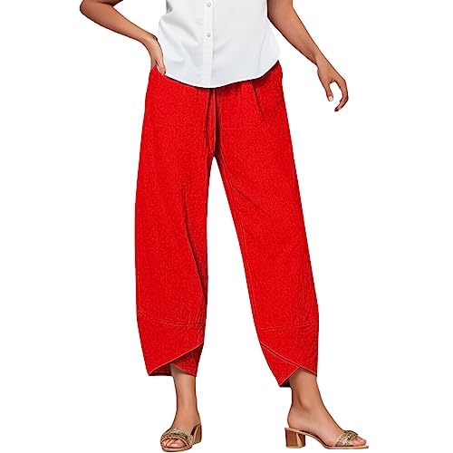 Capri Pants for Women Palazzo Lounge Pants Wide Leg Printed Cropped Bottoms Baggy Trousers Sweatpants with Pockets Wide Leg Pant Baggy Shirts Winter Pajama White Wide Leg Sweatpants