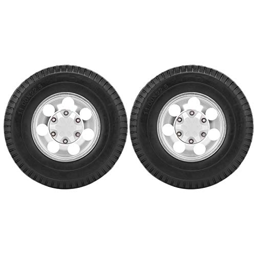 Pneus en caoutchouc antidérapants et roues avant RC pour modèle réduit de camion 1/14