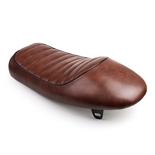 Bruce & Shark Universal for Cafe Racer Motorcycle Seat, Vintage Retro Flat Hump Design for Scrambler/Flat Tracker, Synthetic Leather & Soft Foam, Universal Fit3