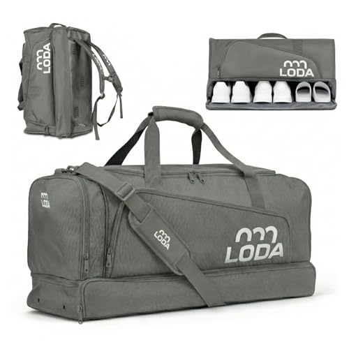 LODA Team (68L) - Sporttasche mit Schuhfach Nassfach Rucksackfunktion & Wertsachenfach - Perfekte Fußball- Handball- Trainings- oder Fitnesstasche - Tasche für Sport Reisen & Freizeit