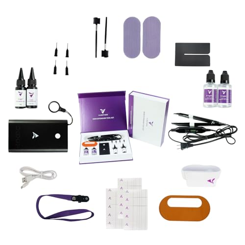 Generic V-Light Hair Extensions Kit, V Light Hair Extensions Lamp*1 V Light Hair Extensions Kit Glue*2 Uv Light Hair Extension Remover*1 V Light Hair Extensions Set For Salon Or Diy At Home