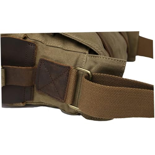 Bolso mensajero de cuero vintage para laptop 32cm verde ejército miniatura 4