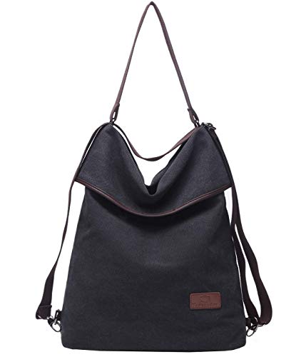 Price comparison product image Travistar Women Multifunction Shoulder Bag- Canvas Rucksack Backpack Crossbody Casual Daypack