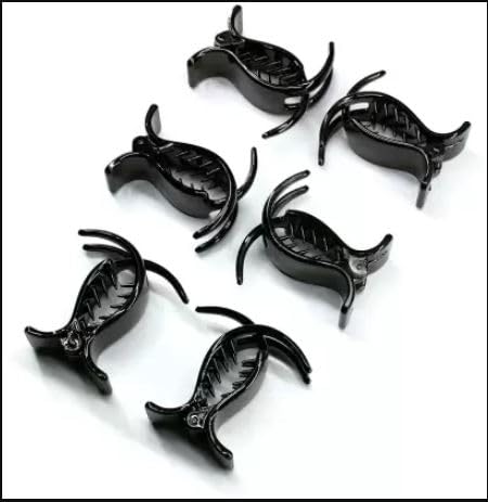Black Latest fashion Glossy Banana Hair Clip Solid Plastic For Women and Girls (Set of 6)-image-45