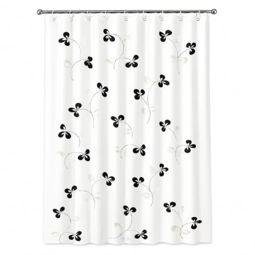 Image of Feelings PVC Waterproof Shower Curtain 54x84 Inch Pattern E with Hooks