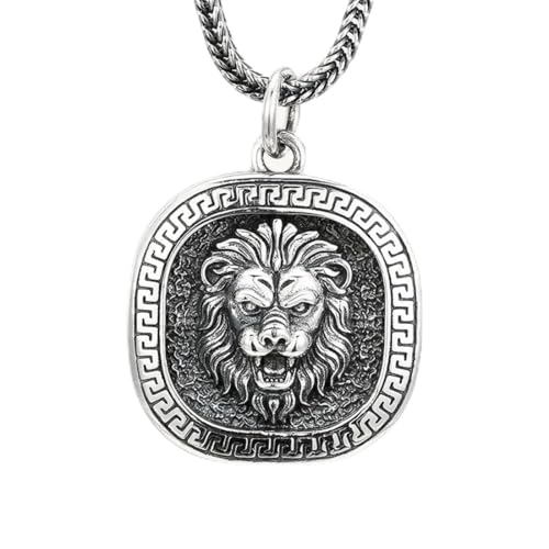 DOPWVAA S925����̃p�[�\�i���C�Y���ꂽ�~�`�u�����h���C�I���w�b�h�y���_���g�A�j���Ə����̃��g���x�z�I�ȃ��C�I���w�b�h�l�b�N���X�y���_���g,��,Single Pendant