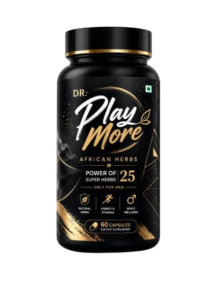 Dr Play More African Herbs Capsules – 800mg per Capsule | 25 Herbal Blend | Daily Energy, Strength & General Wellness Support | 60 Veg Capsules