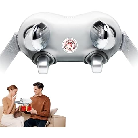 SKG Shiatsu Neck Massager for Pain Relief Deep Tissue,Christmas Gifts for Men Women Dad Mom Neck and Shoulder Massager 4D Electric Kneading Massager with Heating H7 Cover