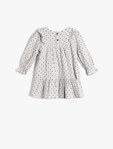 Vestido lila Koton de algodón con puños elásticos cómodos 2