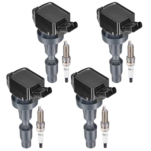 BDFHYK 4 Ignition Coil Pack UF817 and 4 Iridium Spark Plug 97080 Compatible with Hyundai Kona Tucson Veloster Elantra GT, Compatible with Kia Forte Forte5 Optima Soul l4 1.6L