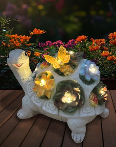 YODY-Solar-Garden-Statues-Outdoor-Decor-Yard-Decorations-for-Outside-Clearance-Lawn-Ornaments-Patio-Balcony-Turtle-with-7-LED-Lights-Unique-Birthday-House-Warming-Gifts-for-Women-Mom-Grandma