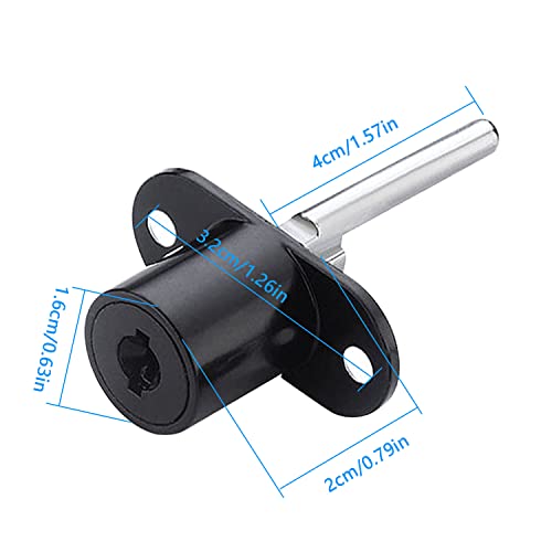 ZHIQIN 2-Piece Cabinet Plunger Drawer Lock for Wardrobe Display Cabinet and More (Black), 2 Piece (Black) - Image 2