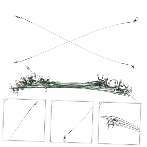 BESPORTBLE 40 piezas leaders de pesca de acero con giratorios y snaps miniatura 7
