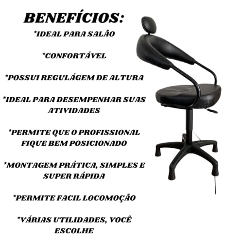 HENVIFER, Lavatório Salão Cuba + Carrinho Auxiliar Preto + Cadeira