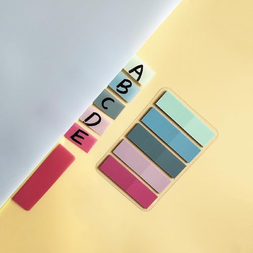 Image of ELII 500 PCS Sticky Index Tabs 2 Inch Book Tabs,Page Markers File Tabs | Self Adhesive, Labels for Pages Notebooks,Repositionable, Tape Flags, Binders,File Folders,Smooth Writing,Safety Material