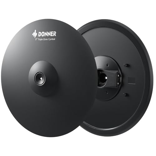 Donner Mute Cymbal for Electronic Drum Set, 17-inch Triple-Zone Crash/Ride Cymbal for Electric Drum Kit, 3 Zone E Cymbal for Digital Drum (CYB-17T) - image 8