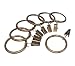 Anello Premium Clip Rings for Drapery Rod - Made of Extra Thick Solid Iron Capable of Holding Heavy Curtains and Drapes - Set of 14pcs - Antique Brass
