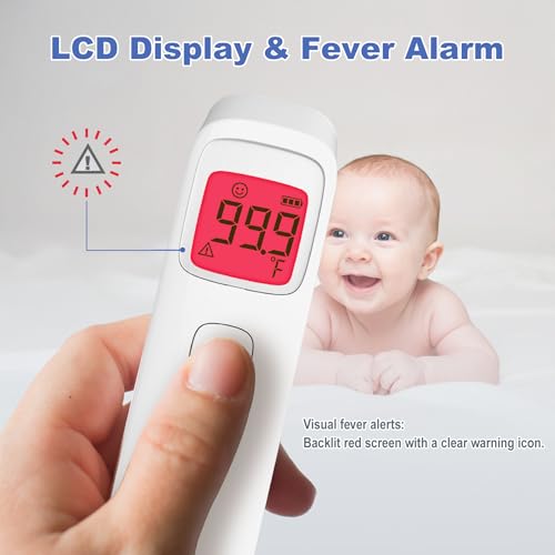 Image of Uright Wireless Forehead Thermometer, Non-Contact Digital Thermometer for Adult, Baby and Children