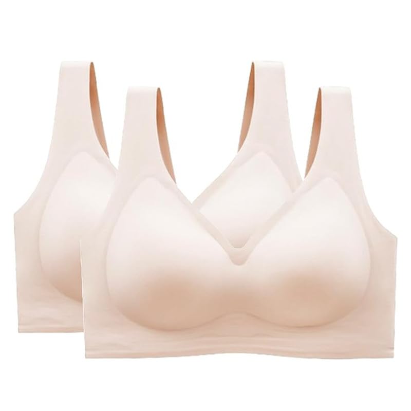 PC Jelly Wireless Bra Seamless Push Up Full Coverage Supportive Sport T-Shirt Bra Regular Plus Size