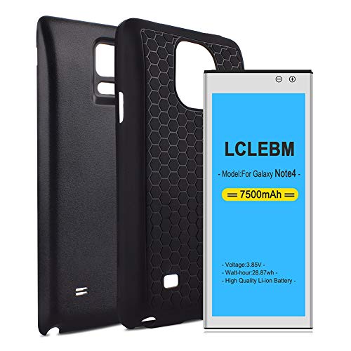 Note 4 Battery 7500mah LCLEBM Extended Battery Replacement with Black Back Cover