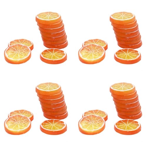Eoslcusmvl Modelo de Alta SimulacióN de 40 Piezas de Rodajas LimóN Artificial Fruta Artificial DecoracióN Fiesta Familiar Naranja