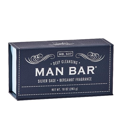 San Francisco Soap Company Silver Sage and Bergamot Fragrance Man Bar - DEEP CLEANSING - No Harmful Chemicals - Good for All Skin Types - Made in the USA
