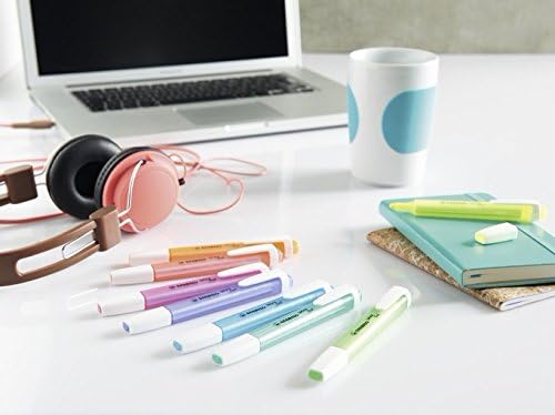 STABILO Swing Cool Highlighter - Blister Pack of 4 Fluorescent Highlighters - Yellow, Green, Blue, Pink