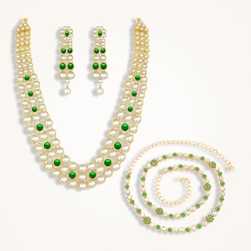 Image of Peora Anuskha Sharma Inspired Kundan Necklace & Jewelry Set Gift For Women