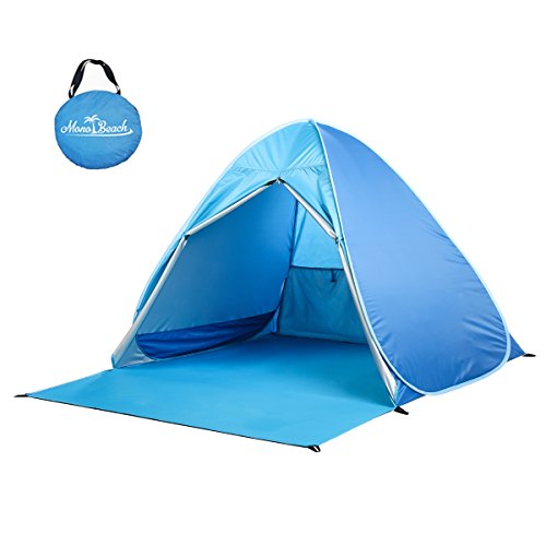 MonoBeach Baby Beach Tent Automatic Pop Up Shade Cabana Portable UV Sun Shelter, Blue