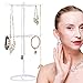 ALXFFBN Étagère à bijoux, 41,4 x 15 cm en fer forgé, double couche, rotative, support de rangement pour bracelets, bijoux, colliers, boucles d'oreilles, bagues