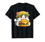Quirky Cat Hamburger Cheeseburger Fast Food Hat T-Shirt