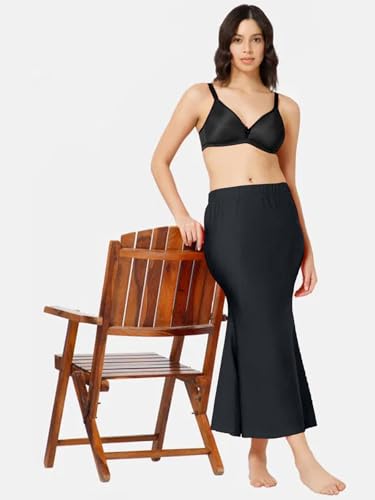 Image of Selvia Women's Lycra Blend Solid Elastic Side Slit Straight Saree Shapewear Petticoat || Saree Shapewear for Women|| Saree Petticoat for Women