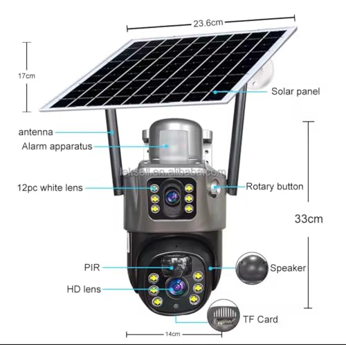 Image of 5MP+5MP Dual-Lens Solar CCTV Camera - Wireless Security with Night Vision (SR08)