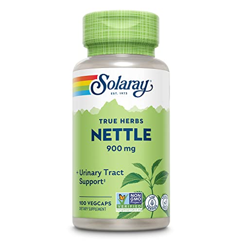 SOLARAY Nettle Leaf 900 mg Vegan Supplement for Urinary Health and Kidney Support Prostate Health and Respiratory Wellness Non-GMO 50 Servings 100 VegCaps