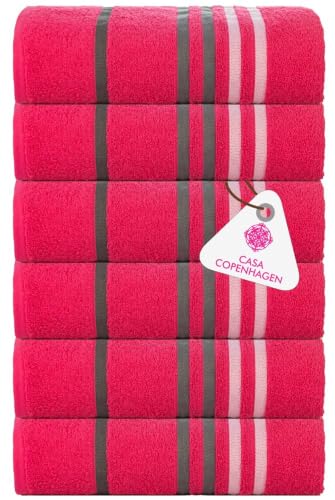 Image of Casa Copenhagen - Egyptian Cotton Exotic 6 Pcs Face Towel (30 X 30 cm) Colour : Pink