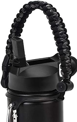 Zerism Wide Mouth Straw Lid and Silicone Boot for 12-40 oz Sports Water Bottles, Add 1 Paracord Handle, 2 Straws, 2 Brushes, 2 Replacement Gaskets, Full Value 9-Products Pack