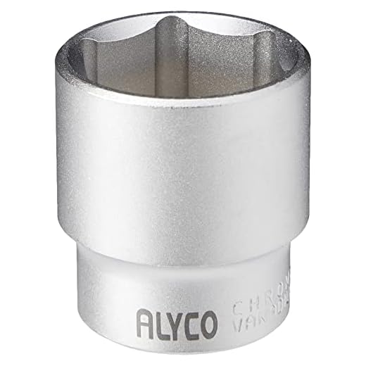 Alyco 192330 - Steckschlüssel, 1/2 Zoll, Une 16507 DIN 3124 Cr-V verchromt, matt, 6-kant, 30 x 46 mm