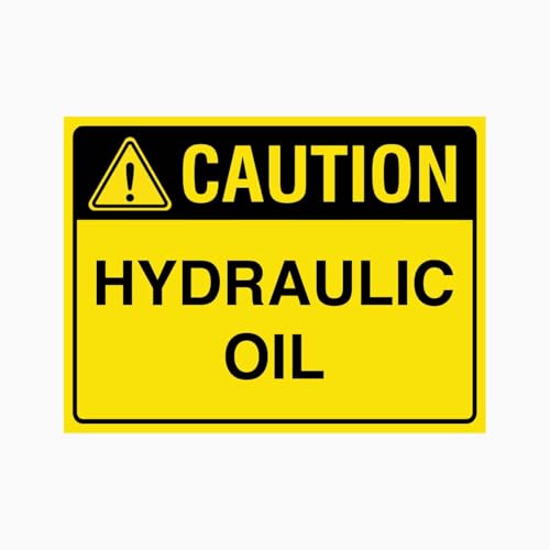 Eletina F42 Caution Hydraulic Oil Sign Workplace Signs Metal Tin Sign 8 X 12 Inch