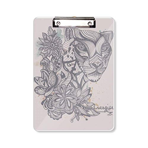 Carpeta portapapeles de dibujos animados de leopardo A4