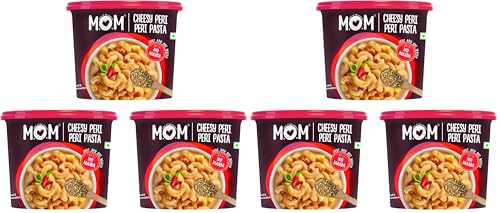 Image of MOM - Meal of the Moment, Cheesy Peri Peri Pasta, 65 /74 g (Pack of 6) - Ready to eat | No added Preservatives | Instant Meals | 100% durum wheat