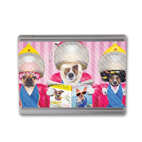 Image of MightySkins Carbon Fiber Skin Compatible with Microsoft Surface Laptop Go 3 (2023) Full Wrap Kit - Dog Divas | Protective, Durable Textured Carbon Fiber Finish | Made in The USA