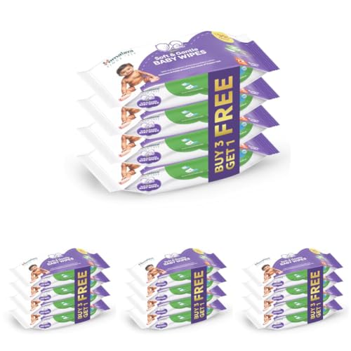 Image of Himalaya Soft & Gentle Baby Wipes |72 Wipes x B3 G1 Free - 288 Wipes | With Licorice & Aloe Vera | Gently cleanses & Helps prevent the cause of Nappy Rash | With the Goodness of Himalaya Baby lotion | Extra Soft | Skin-Friendly pH